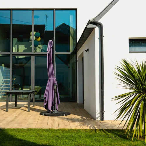 Coulissants à levage aluminium donnant sur terrasse en Finistère